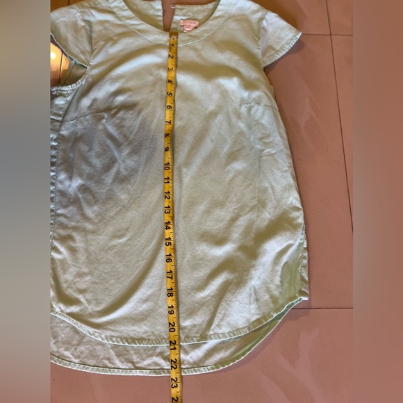 J.Crew Women's J.Crew short sleeve top fabric blouse light blue mint pullover - Picture 3 of 15